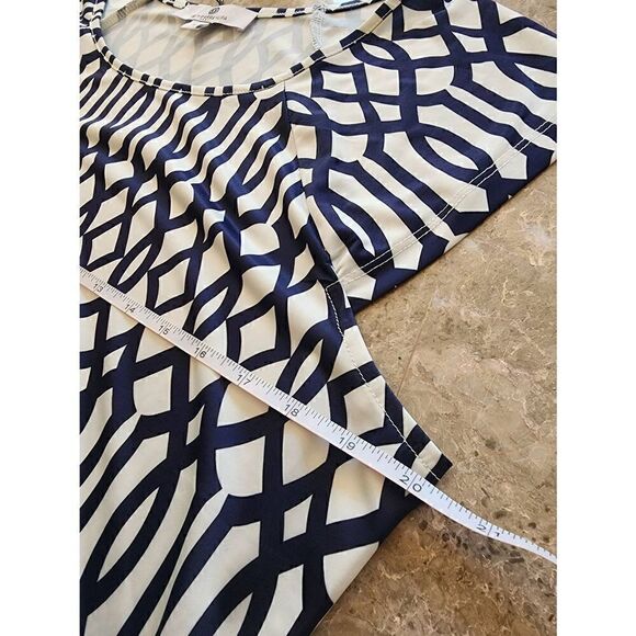 Jean-Pierre Klifa Paris Lilly Celtric Royal blue and white geometric pattern she - Picture 5 of 9